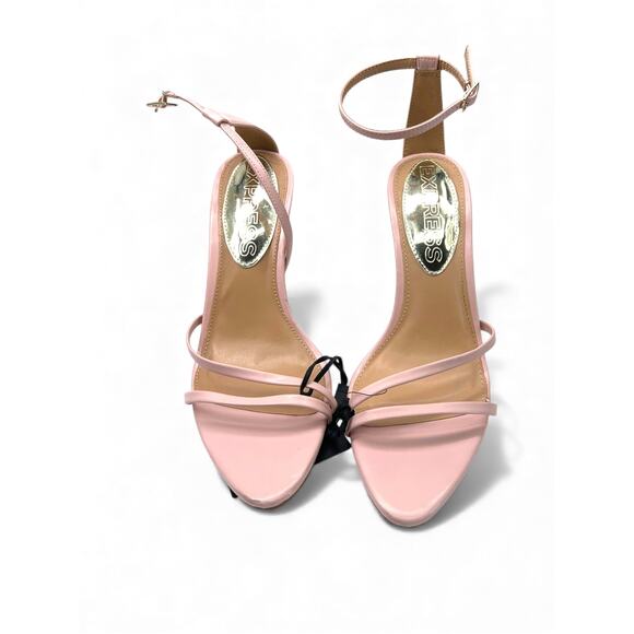 NWT Express 8 Strappy stiletto sandals gold-colored heels like Cult Gaia Lydia - Picture 2 of 6